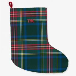 Vakantie Tartan Plaid INITIALEN Feestelijke Classi Grote Kerstsok