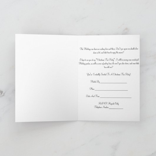 Vakantie Tea Party Uitnodiging (Binnen)