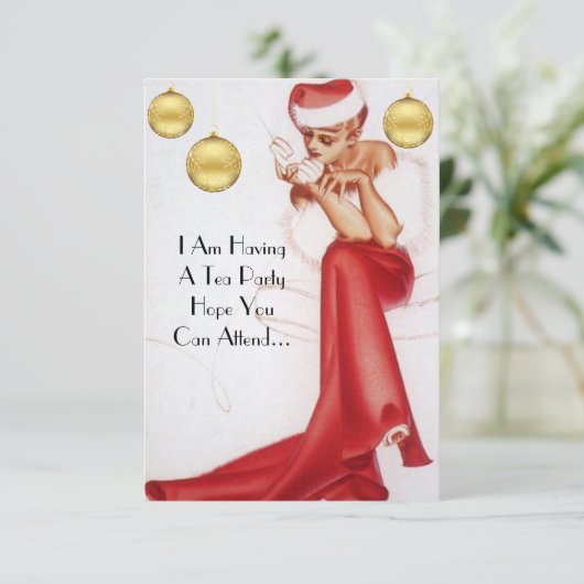 Vakantie Tea Party Uitnodiging (Staand voorkant)