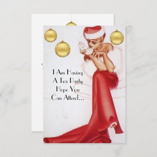 Vakantie Tea Party Uitnodiging (Voorkant / Achterkant)