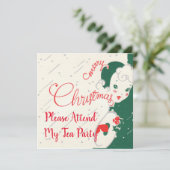 Vakantie Tea Party Uitnodiging (Staand voorkant)