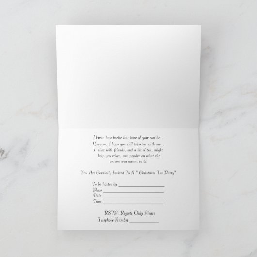 Vakantie Tea Party Uitnodiging (Binnen)