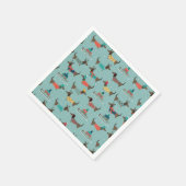 Vakantie teckels met geschenken en sleeën patroon servet (Hoek)