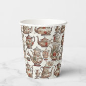  vakantie thee tijd: feestelijk papieren bekers (Achterkant)