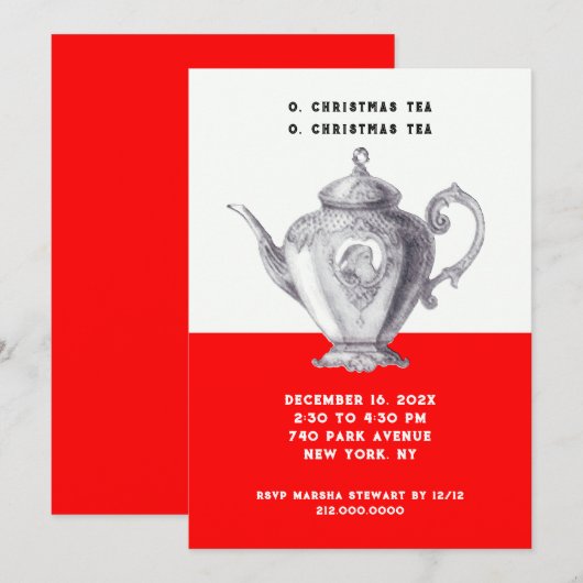 Vakantie thee uitnodigingen (Voorkant / Achterkant)