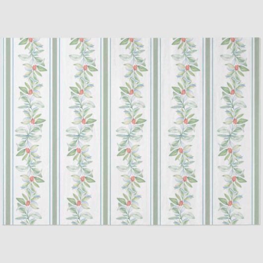 Vakantie-thema Tissue Paper Botanische Waterverf Tissuepapier (Voorkant)