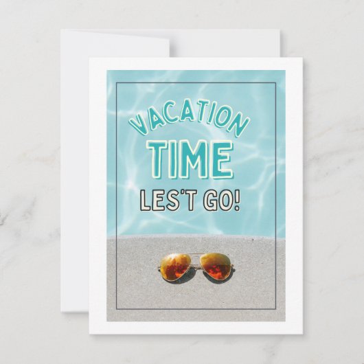 Vakantie tijd laten we gaan feestdagenkaart (Voorkant)