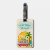 Vakantie Tijd Zomer Strand Thema gepersonaliseerd Bagagelabel (Achterkant verticaal)