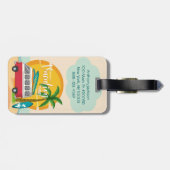 Vakantie Tijd Zomer Strand Thema gepersonaliseerd Bagagelabel (Achterkant horizontaal)