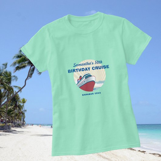 Vakantie tijdens de vogelvlucht met  cruiseschip t-shirt