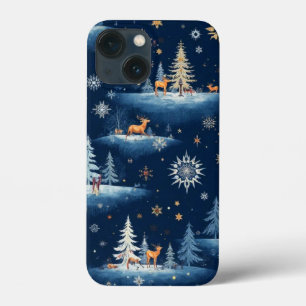 Vakantie Toile, Bomen Herten en Sneeuwvlokken Case-Mate iPhone Case