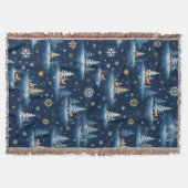 Vakantie Toile, Bomen Herten en Sneeuwvlokken Deken (Voorkant)