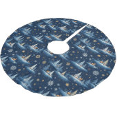 Vakantie Toile, Bomen Herten en Sneeuwvlokken Kerstboom Rok (Gekanteld)