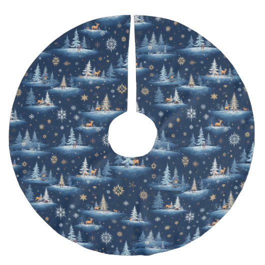 Vakantie Toile, Bomen Herten en Sneeuwvlokken Kerstboom Rok (Voorkant)