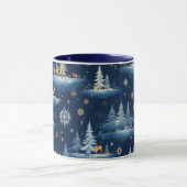 Vakantie Toile, Bomen Herten en Sneeuwvlokken Mok (Midden)