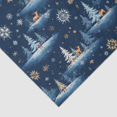 Vakantie Toile, Bomen Herten en Sneeuwvlokken Tissuepapier (Detail)