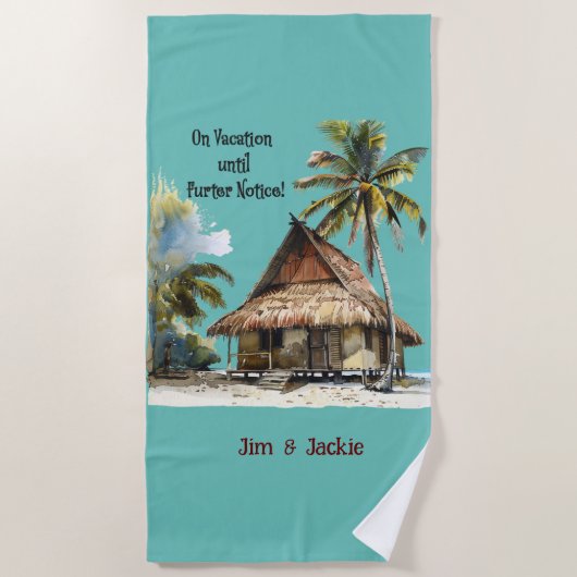 Vakantie tot nader bericht strandlaken (Voorkant)