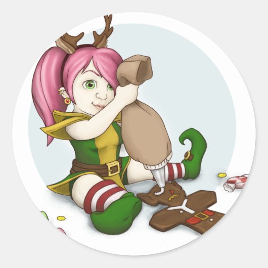 Vakantie traktatie Gnome Sticker (Voorkant)