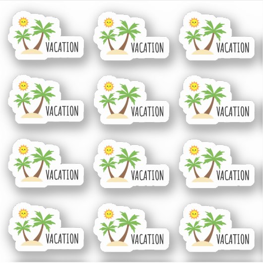 Vakantie Tropisch Eiland Bujo Planner Sticker (Voorkant)