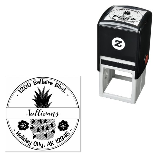 Vakantie tropische ananas  zelfinktende stempel (In situ)