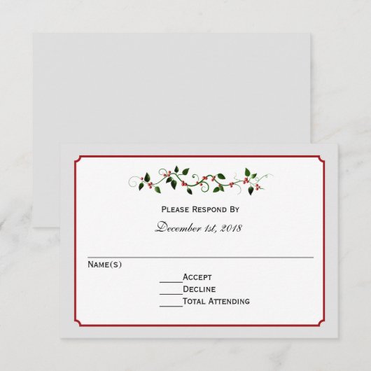 Vakantie Trouwen RSVP Reageer of Reactie Kaart (Voorkant / Achterkant)