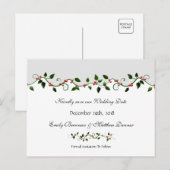 Vakantie Trouwen Save the Date Red Berry Vine Aankondigingskaart (Voorkant / Achterkant)