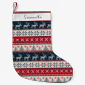 Vakantie trui breien patroon kerst herten kleine kerstsok (Voorkant)