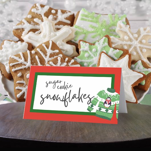 Vakantie trui vouwen voedsel, Drink of plaats kaar Plaatskaartje