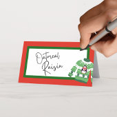 Vakantie trui vouwen voedsel, Drink of plaats kaar Plaatskaartje