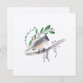 Vakantie Tufted Titmouse Art Bird Kaart (Voorkant / Achterkant)