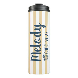 Vakantie tumblers, gepersonaliseerde strandmeisjes thermosbeker