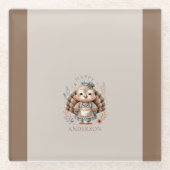 Vakantie Turkije Aangepaste tekst toevoegen Glazen Onderzetter (Voorkant)