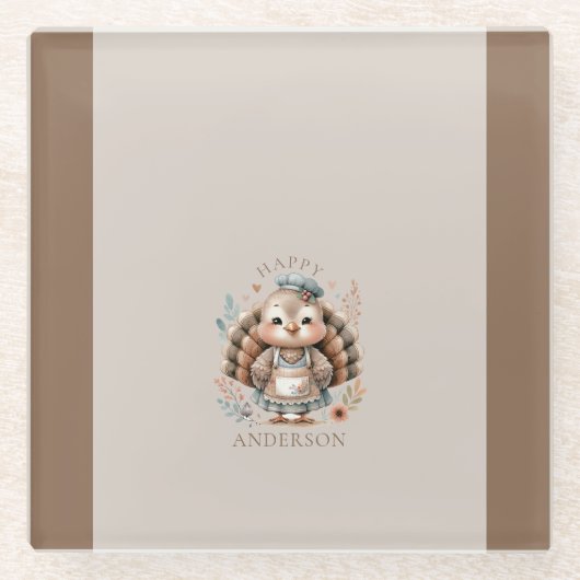 Vakantie Turkije Aangepaste tekst toevoegen Glazen Onderzetter (Voorkant)