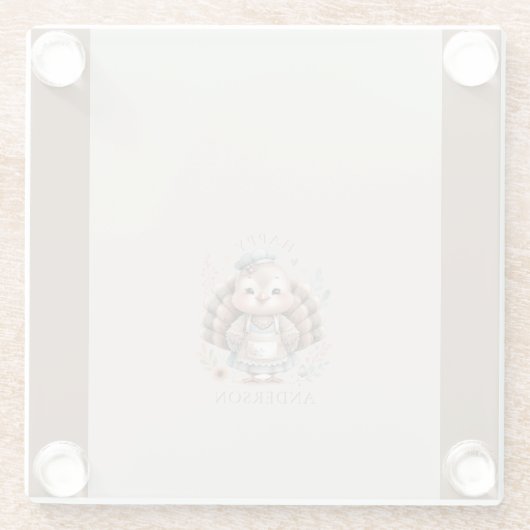 Vakantie Turkije Aangepaste tekst toevoegen Glazen Onderzetter (Achterkant)