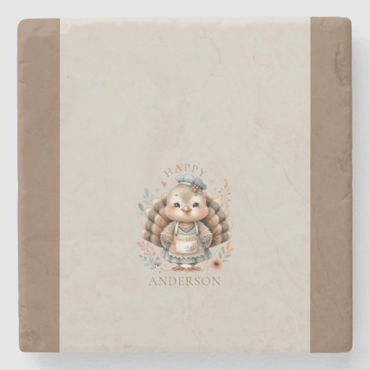 Vakantie Turkije Aangepaste tekst toevoegen Stenen Onderzetter (Voorkant)