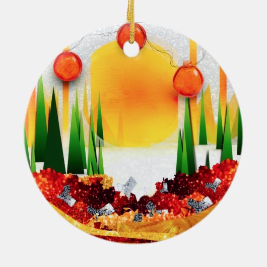 Vakantie tussen de dennen! keramisch ornament (Achterkant)