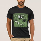 Vakantie Typografie Grafisch Groen Wit T-shirt (Voorkant)