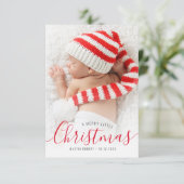 Vakantie typografie kerst geboorte aankondiging (Staand voorkant)