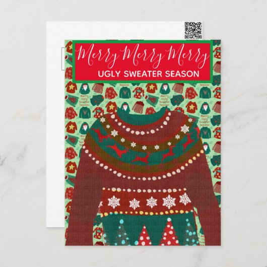 Vakantie Ugly Sweater aangepaste thema uitnodiging (Voorkant / Achterkant)