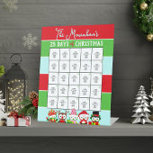 Vakantie uilen 25 dagen van de kerstactiviteit reclamebord met voetstuk