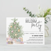 Vakantie Uitnodiging met kerstboom (Staand voorkant)