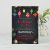 Vakantie uitnodiging met Kerstversiering (Staand voorkant)