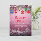 Vakantie uitnodiging met Kerstversiering (Staand voorkant)
