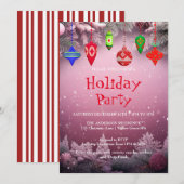 Vakantie uitnodiging met Kerstversiering (Voorkant / Achterkant)