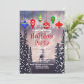 Vakantie uitnodiging met Kerstversiering (Staand voorkant)