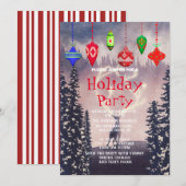 Vakantie uitnodiging met Kerstversiering (Voorkant / Achterkant)