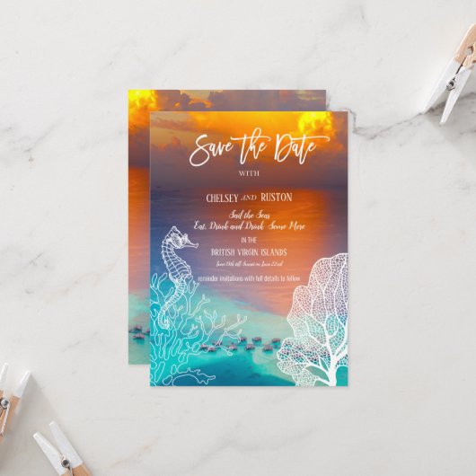 Vakantie Uitnodiging Vaar de Zeeen Maagdeneilanden (Voorkant / Achterkant in situ)