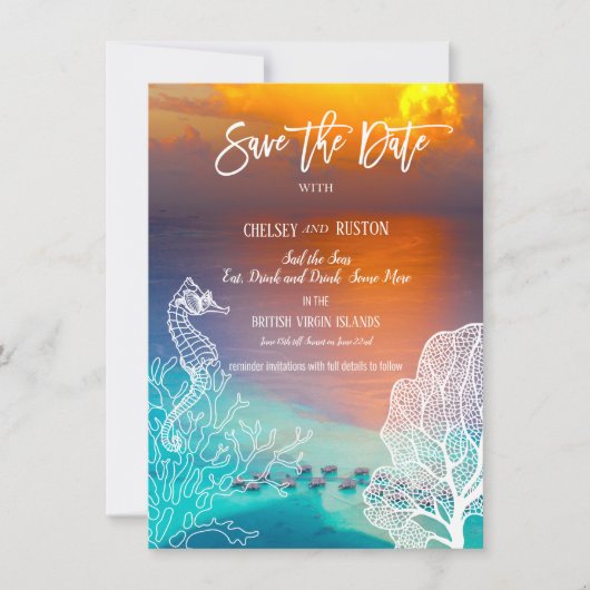 Vakantie Uitnodiging Vaar de Zeeen Maagdeneilanden (Voorkant)