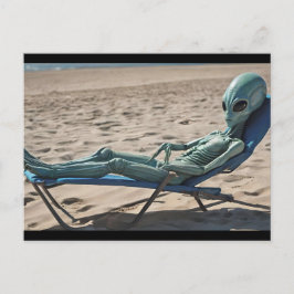Vakantie vakantie buitenaards loungen op het stran briefkaart