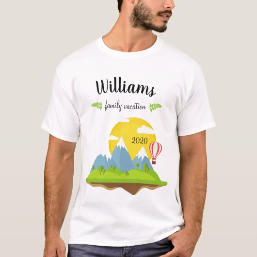 Vakantie van de Berg Familie Matching Souvenir T-shirt (Voorkant)